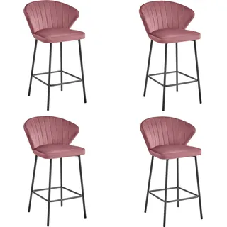 Valora GATTA Hocker Pink x4 | 4 dunkelrosa GATTA Hocker für einen femininen Look - Rosa