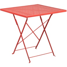 Flash Furniture Oia Klapptisch für den Innen- und Außenbereich, Stahl, 71,1 cm, quadratisch, Legierung, Koralle