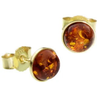 Ostsee-Schmuck Ohrstecker Classic Bernstein Gelbgold 333 6,5 mm