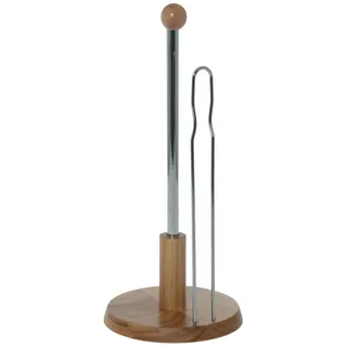 DONREGALOWEB Küchenrollenhalter aus Holz und Metall in Holz- und Stahlfarben