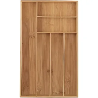 Relaxdays Besteckkasten Holz 5 x 27,5 x 46 cm Braun
