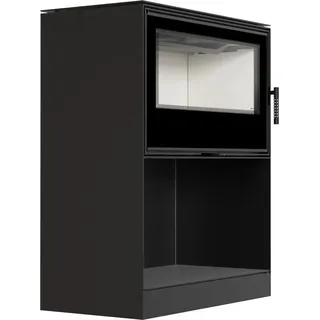 KARI 95 Ø 180 14 kW mit Holzfach Schwarz / Brennraum Weiß