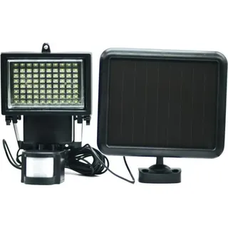Solar Spot mit Bewegungsmelder, 80 LED, 650 Lumen, Schwarz, 5m Kabel