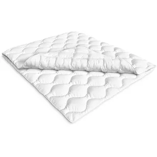 Siebenschläfer 4-Jahreszeiten Bettdecke 155x220 cm - bestehend aus 2 zusammengeknöpften Steppdecken - adaptierbare Decke für Sommer und Winter (155 x 220 cm - 4 Jahreszeiten Bettdecke)