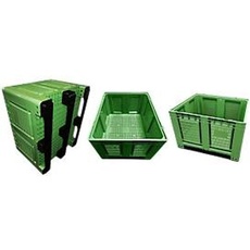 Palettenbehälter Big Box FP-FBO1210K, 680 l, B 1200 x T 1000 x H 790 mm, perforiert, hellgrün, 3 Kufen, bis 450 kg