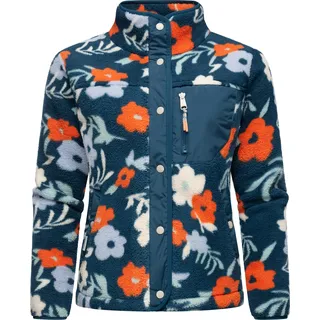 Kapuzensweatjacke RAGWEAR "Plüschjacke Appopis Print", Damen, Gr. 4XL, blau (petrol), Obermaterial: 100% Polyester PES., Sweatjacken Kapuzensweatjacke