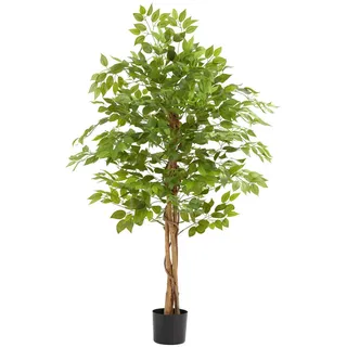 tectake Künstlicher-Ficusbaum Fida, stabiler Kunststoff-Blumentopf, grün , Grün , 160 cm , Dekoration, Blumen & Blumentöpfe, Kunstpflanzen