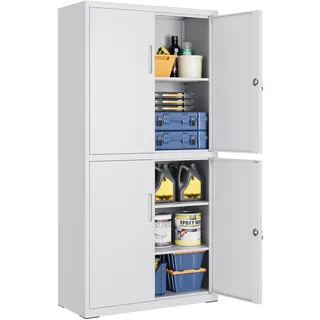 Songmics Aktenschrank 40 x 80 x 180 cm mattgrau