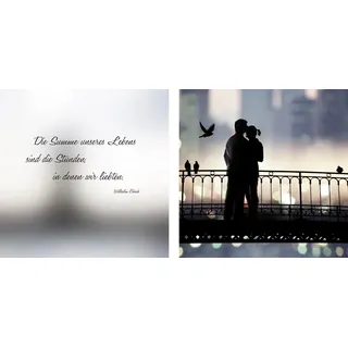 Queence Leinwandbild »Summe« grau (farbe bild(er): grau), B:80cm H:40cm T:2cm, Canvas, Holzrahmen, Bilder, Leinwandbild, Premium-Leinwandstoff, Handarbeit aus Deutschland, Zitat, 2er Set,