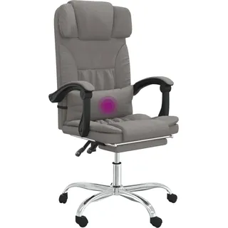 vidaXL Bürostuhl mit Massagefunktion Taupe Stoff - Taupe