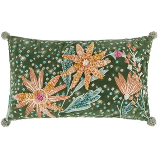 Butlers Kissen Bohemian 50x50cm , Grün , Textil , 50x30 cm , Heimtextilien, Wohntextilien, Kissen, Zierkissen