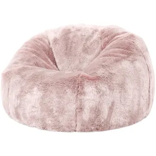 I.C.O.N. Icon Kingston Sitzsack Kinder, Rosa, Flauschiger Kunstpelzstoff, Sitzsack Flauschig mit Füllung, Bequemer Kinder Sessel, Kuschelsessel, Lese Sessel, Schlafzimmer, Kinderzimmer, Spielzimmer