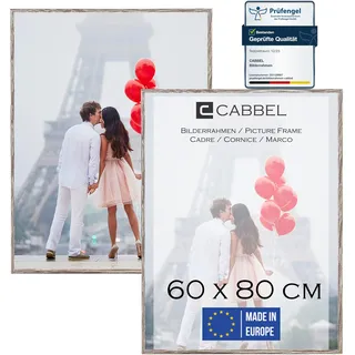 CABBEL 2x Bilderrahmen 60x80 cm Eiche Dunkel Rahmen 2-Pack | Dokumentenrahmen, Collage, Poster | MDF Holz-Posterrahmen Acrylglas | Picture Frame, Puzzlerahmen, Bilder, Fotorahmen zum Aufhängen