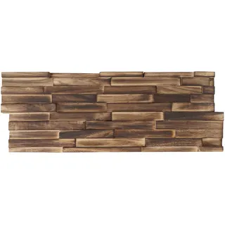 Einzelstück | 10er-Set Teak-Holzfliesen HWC-B95 (1qm), 3D Wandfliesen Wandverkleidung Mosaikfliesen