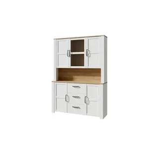 Forte Buffet Bohol großes Highboard 146,1 x 205,4 x 42 Riviera Eiche/Sibiu Lärche hell