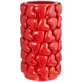 Butlers Vase Hearts , Rot , Keramik , 31 cm , Dekoration, Vasen, Keramikvasen