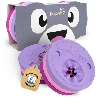 Delphin Schwimmscheiben – TÜV-geprüfte Schwimmscheiben für Kinder (1–8 J.) – Pannensicherer Auftrieb – Inkl. Sportbeutel & Abzeichen