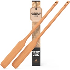 Pfannenwender Holz - 60 cm Holzspatel zum Kochen, Rühren, Krebs-Paddel - Robuster langer Kochlöffel holz für große Kochtöpfe - 2er-Pack von Woodenhouse