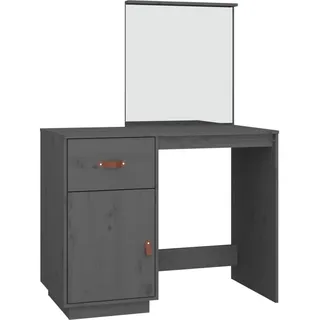 vidaXL Schminktisch Grau 95x50x134 cm Massivholz Kiefer - Grau