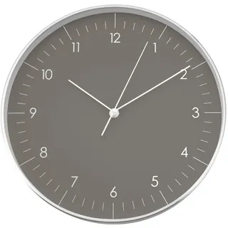 LUUK LIFESTYLE Moderne Quarz Wanduhr, Geräuschlos, 31cm, Grau | mit Sekundenzeiger, ohne tickgeräusche, minimalistisches und modernes Design, Küchenuhr, Büro, Wohnzimmer, Schlafzimmer