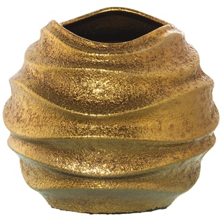 Tischvase aus Keramik in Gold, 26 x 23 cm