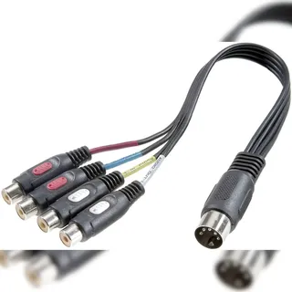 SpeaKa Professional SP-7870300 Cinch / DIN-Anschluss Audio Y-Adapter [1x Diodenstecker 5pol (DIN) - 4x Cinch-Buchse] Schwarz