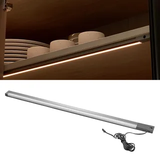 GTV LIGHTING LED Unterbauleuchte 563mm, Schrankbeleuchtung für Küchenschrank 60cm, Bewegungssensor einseitig, 12V DC, neutralweiß 4000K, Möbelleuchte Schublade Garderobe Anthrazit