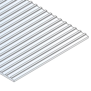 Evergreen 4523 Wellblech gefalzt, 1x150x300 mm, Raster 9,50 mm, 1 Stück, weiß