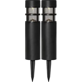 Star Trading Wegeleuchte Kunststoff 7 x 28 cm 2er Set schwarz