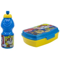 ALMACENESADAN, 4957 – Paw Patrol – bestehend aus 400 ml Sportflasche und rechteckigem mehrfarbigem Sandwichmaker – wiederverwendbar, BPA-frei