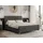 MKS Boxspringbett 200x200 mit 2 Bettkästen Matratze und Topper Polsterbett 200x200 Bett 200x200 MILEN 200x200 cm Dunkelgrau Kunstleder H3 Grau