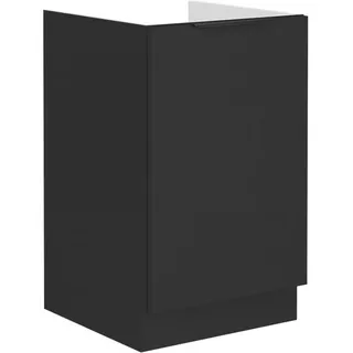 Eintüriger Waschbeckenunterschrank SAJU - Breite 50 cm, schwarz - Schwarz