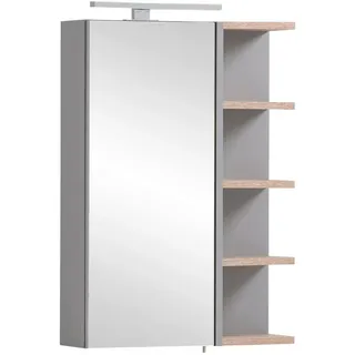 Mid.you Spiegelschrank , Grau , Holzwerkstoff , 2 Fächer , F , 50x74.4x16 cm , Made in Germany , Badezimmer, Badmöbelsets & Badmöbelserien, Badmöbelserien