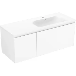 Mexen Orio Badezimmer-Unterschrank 90 cm mit Waschbecken Vela, 2 Schubladen, weiß glänzend - 91A10-09047-2-BFF00-W23M00 - Weiß