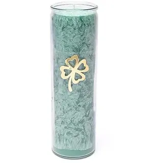 LivuX Stearin-Kerze Vierblättriges Kleeblatt Grün – 21x6,5 cm, ca. 100 Stunden Brenndauer, handgefertigt, unparfümiert, nachhaltiges Palmwachs, vegane Glückskerze für Rituale & Meditation 1250