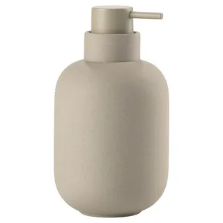 Zone Denmark Sensu Seifenspender für Flüssigseife, Pumpspender fürs Bad, Steingut/Keramik, Skandinavisch im Design, 300 ml, Höhe 13 cm, Taupe