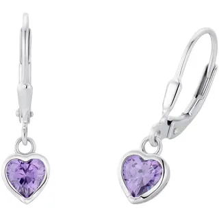 Prinzessin Lillifee Ohrhänger 925 Sterling Silber Mädchen Kinder Ohrschmuck, mit Zirkonia synth., 2,1 cm, Herz, Kommt in Schmuck Geschenk Box