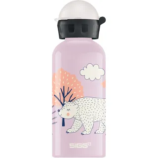 Sigg - Alu Trinkflasche Kinder - KBT Beary - Auslaufsicher & Bruchsicher - Federleicht - BPA-frei - Klimaneutral Zertifiziert - Sport & Schule - Hellrosa mit Polarbären - 0,4L