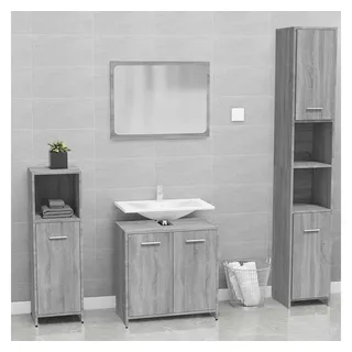 vidaXL Badmöbel-Set 2-tlg. Grau Sonoma