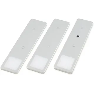 kalb | LED Unterbauleuchten SET Solid2, silbergrau mit mech. Schalter, 3W, 200cm Kabellänge, Auswahl:3er Set neutralweiss