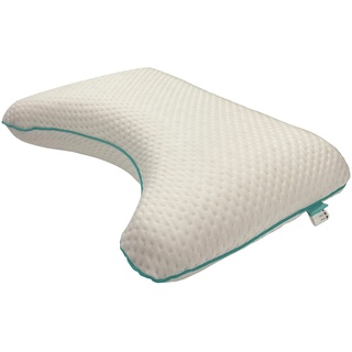 ABAKUHAUS Orthopädische Crescent Visco PillowVisco, mit abnehmbarem maschinenwaschbar Sham Side Sleeper Schaumstoffpolsterung Elastic Hotels Grade Anti Snore, 61 cm x 41 cm, Weiss