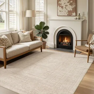 DMOYEST 150x200 Teppich Wohnzimmer Beige Vintage Waschbar