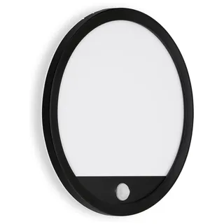 TELEFUNKEN - LED Außenwandleuchte, Außenwandlampe inkl. Bewegungsmelder, inkl. Dämmerungssensor, Backlight Effekt, 15 Watt, 2.000 Lumen, 4.000 Kelvin, IP44, Rund, Weiß/Schwarz, Ø 28cm