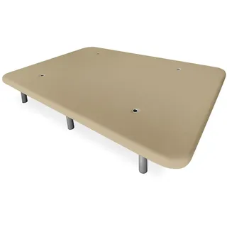 DUÉRMETE ONLINE - Verstärkte 3D-Polsterbasis, hohe Stabilität mit 5 Querstangen und 6 Metallfüßen, 27 cm, 90 x 190 cm, Beige
