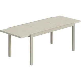 Outsunny Ausziehbarer-Gartentisch Aluminium Stahl Hellgrau , Metall , rechteckig , 85x75x214 cm , Gartenmöbel, Gartentische
