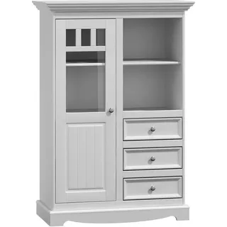 Anrichte Landhaus Stil Wohnzimmer Wand Regale Holz Regal Bücherschrank Schrank - Weiß