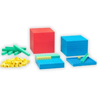 Wissner WISSNER® Dienes Dezimal-Rechenmaterial mit 121 Teilen aus nachhaltigem RE-Plastic – Aktives Lernen mit den Zehnersystem-Teilen für das bessere Verständnis von Zahlen und Mengen