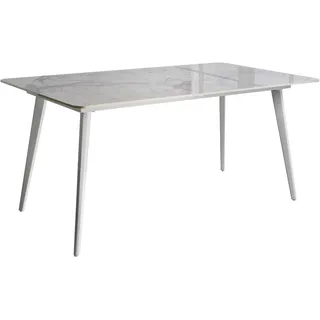 Beliani Gartentisch 160 x 90 x 75 cm Weiß