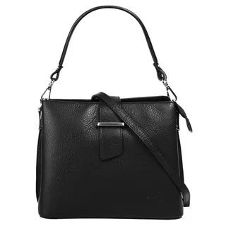Cluty Henkeltasche echt Leder, Made in Italy, schwarz,