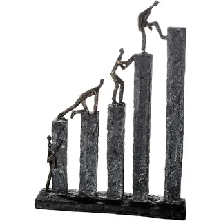 Casablanca modernes Design Casablanca Deko Skulptur Figur Dekofigur - Moderne Deko Figuren für Wohnzimmer - aus aus Kunstharz - Model: Raise - Farben: Bronze Grau - wunderschöne Figur - Höhe 43 cm